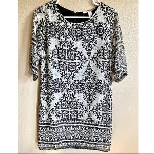 Gray and black mini dress